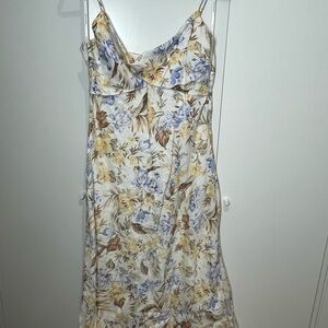 Forever New Floral Maxi Dress in Cream and Blue